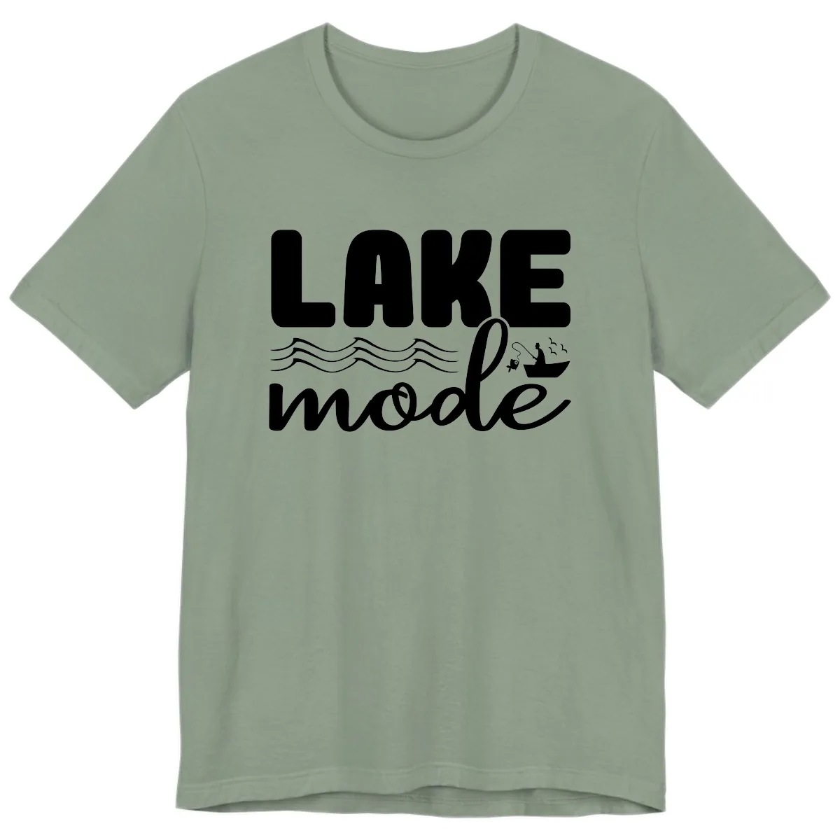 Lake Mode Typography Design Premium T-Shirt in Sage