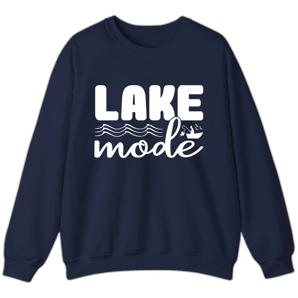 Lake Mode Typography Design Sweatshirt in Navy