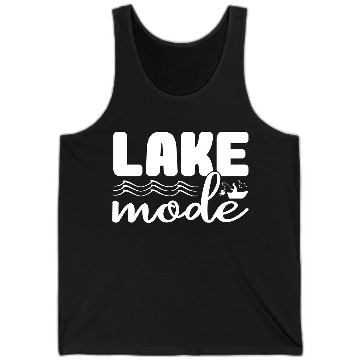 Lake Mode Typography Design Tank in Black