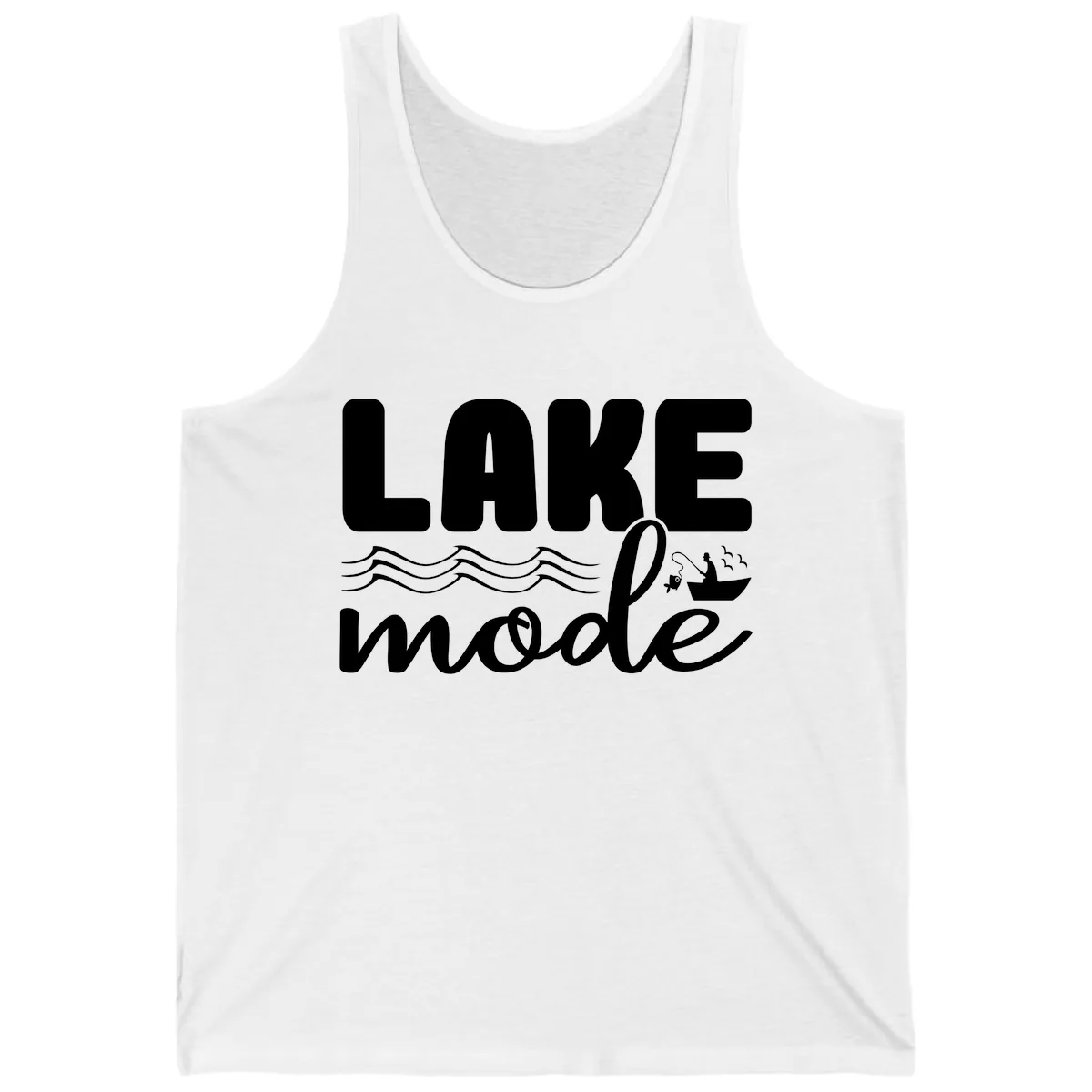 Lake Mode Typography Design Tank in White
