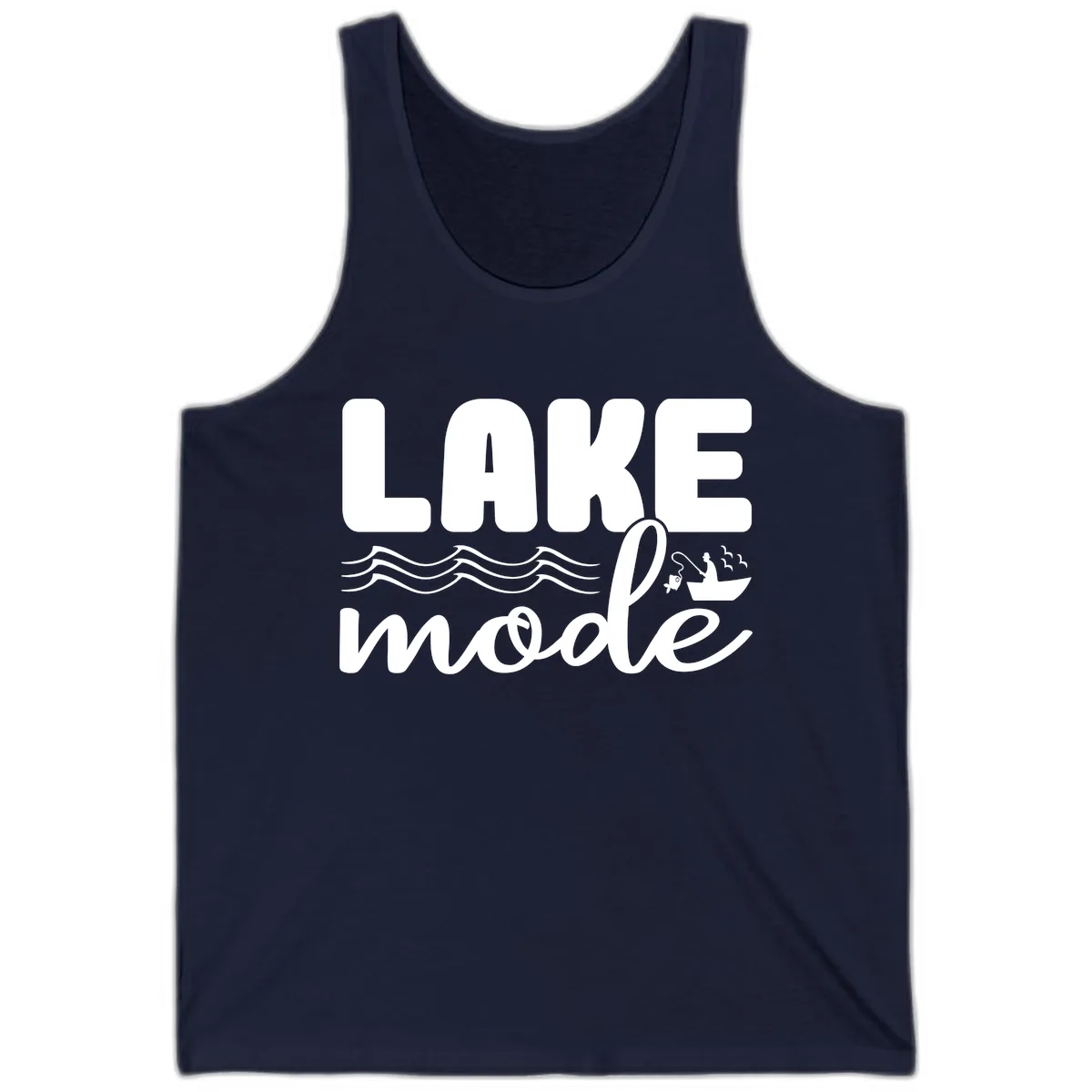 Lake Mode Typography Design Tank in Navy