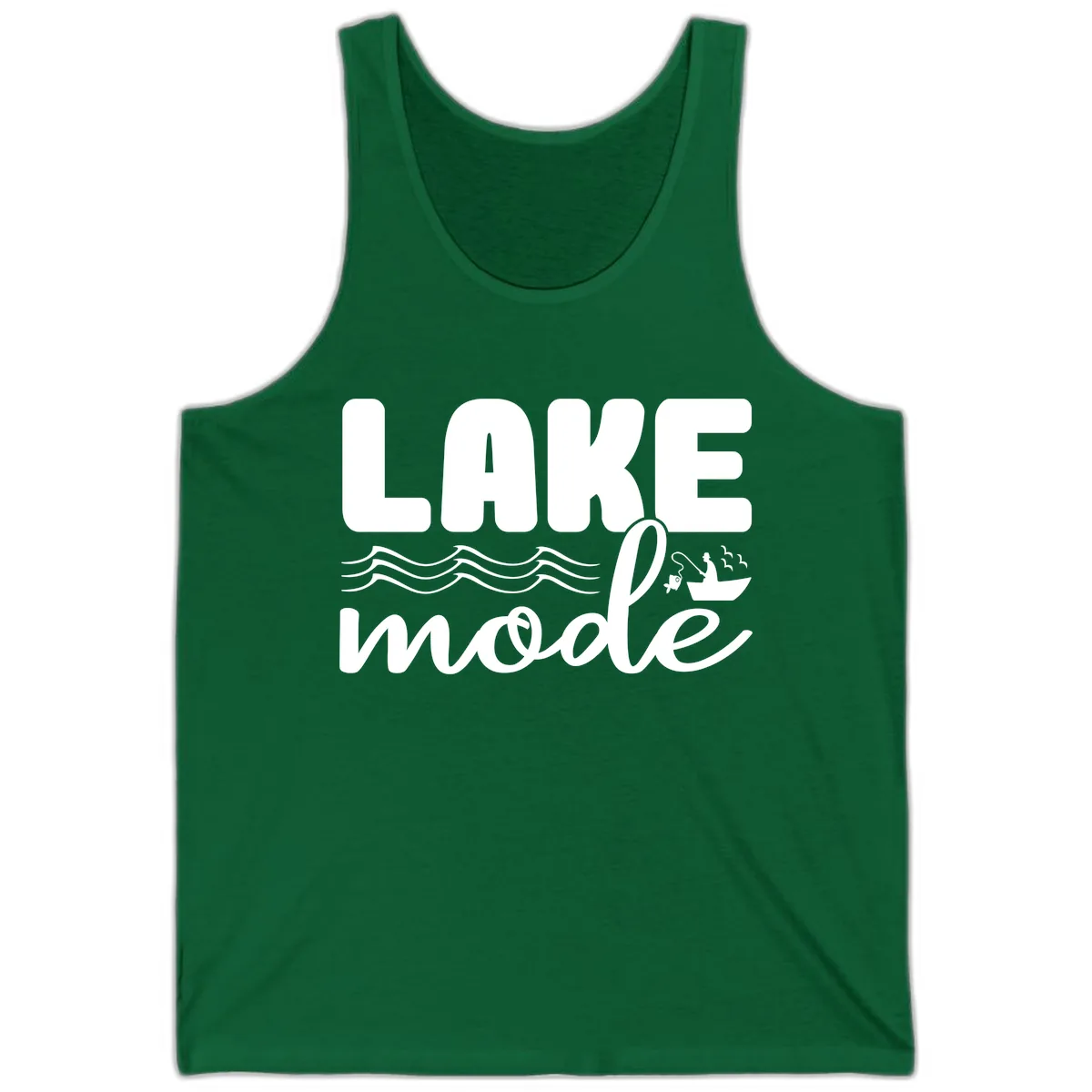 Lake Mode Typography Design Tank in Kelly