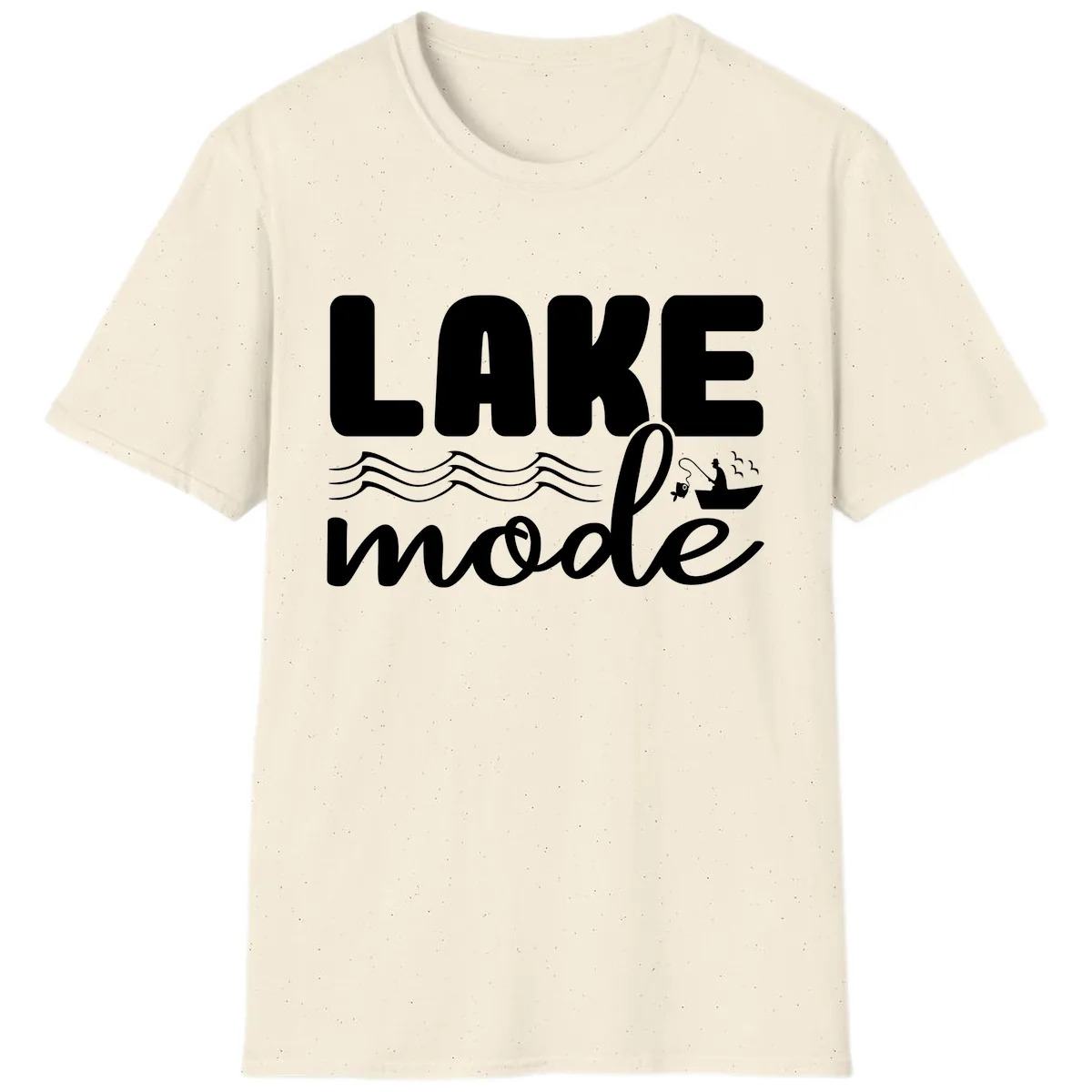 Lake Mode Typography Design T-Shirt in Natural