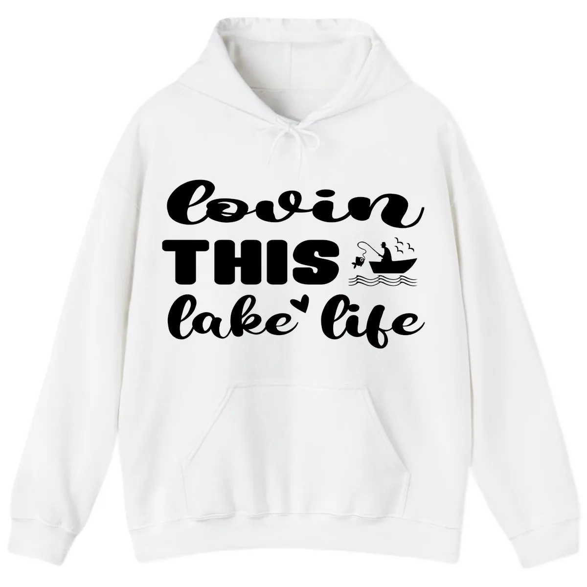 Lovin This Lake Life Hoodie in White
