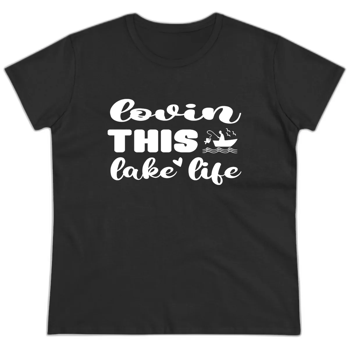 Lovin This Lake Life Ladies Tee in Black
