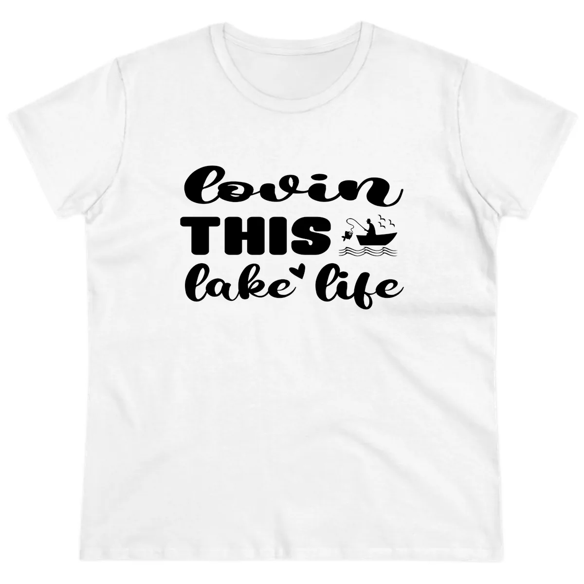 Lovin This Lake Life Ladies Tee in White