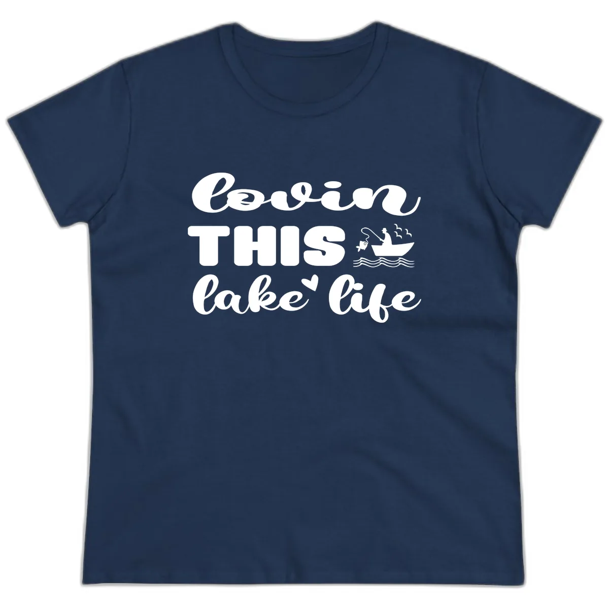 Lovin This Lake Life Ladies Tee in Navy