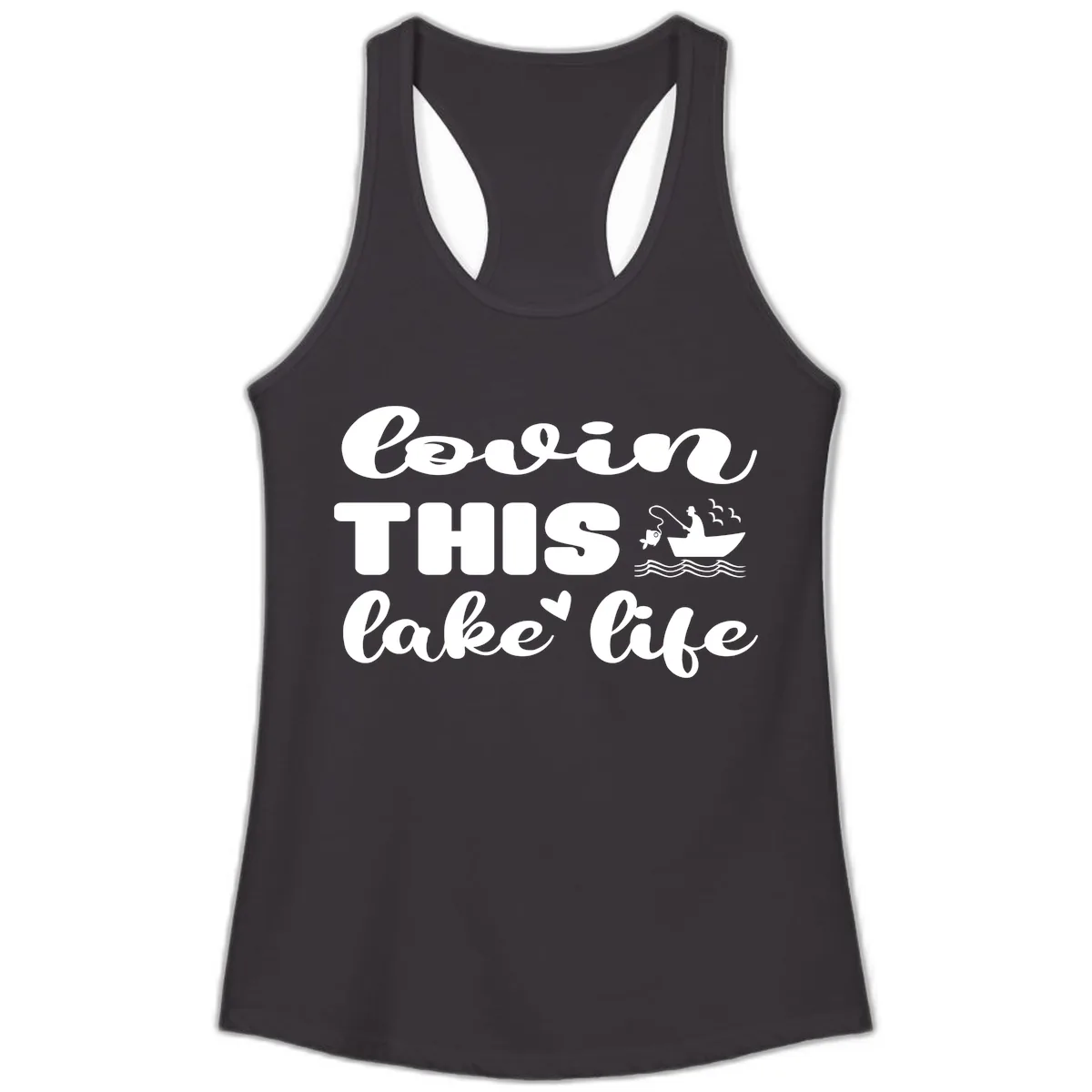 Lovin This Lake Life Ladies Tank in Black