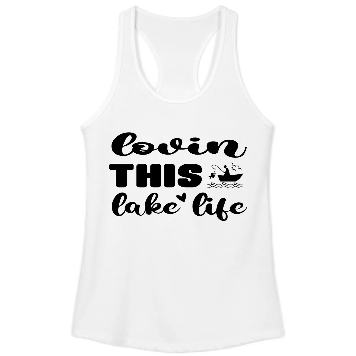 Lovin This Lake Life Ladies Tank in White