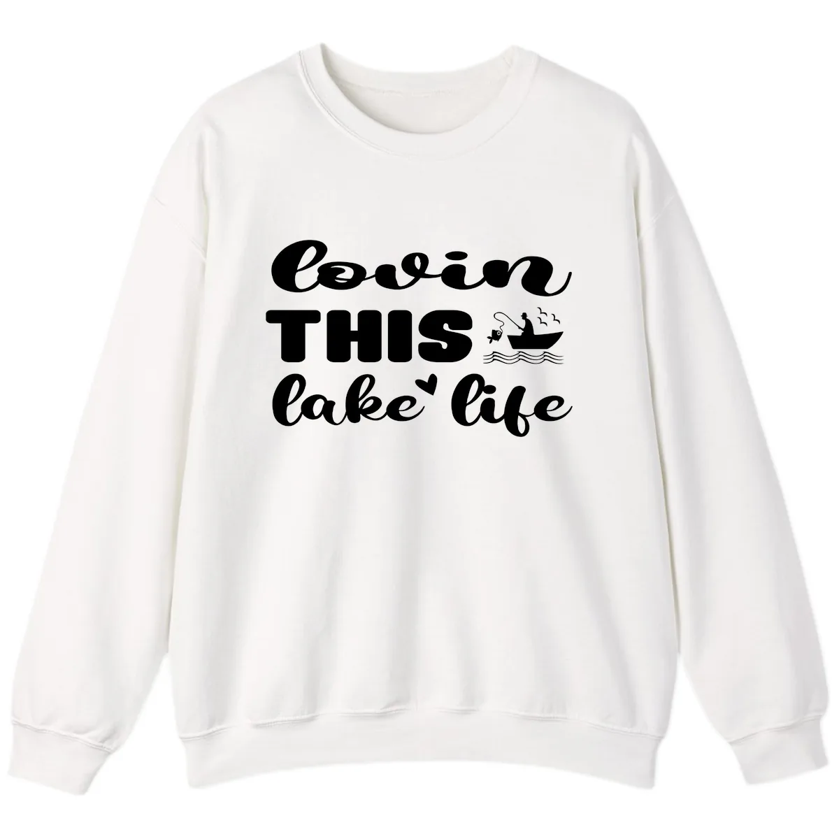 Lovin This Lake Life Sweatshirt in White