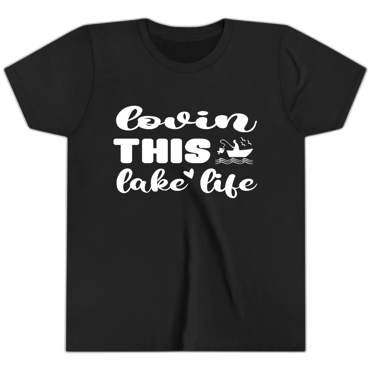 Lovin This Lake Life Youth T-Shirt in Black