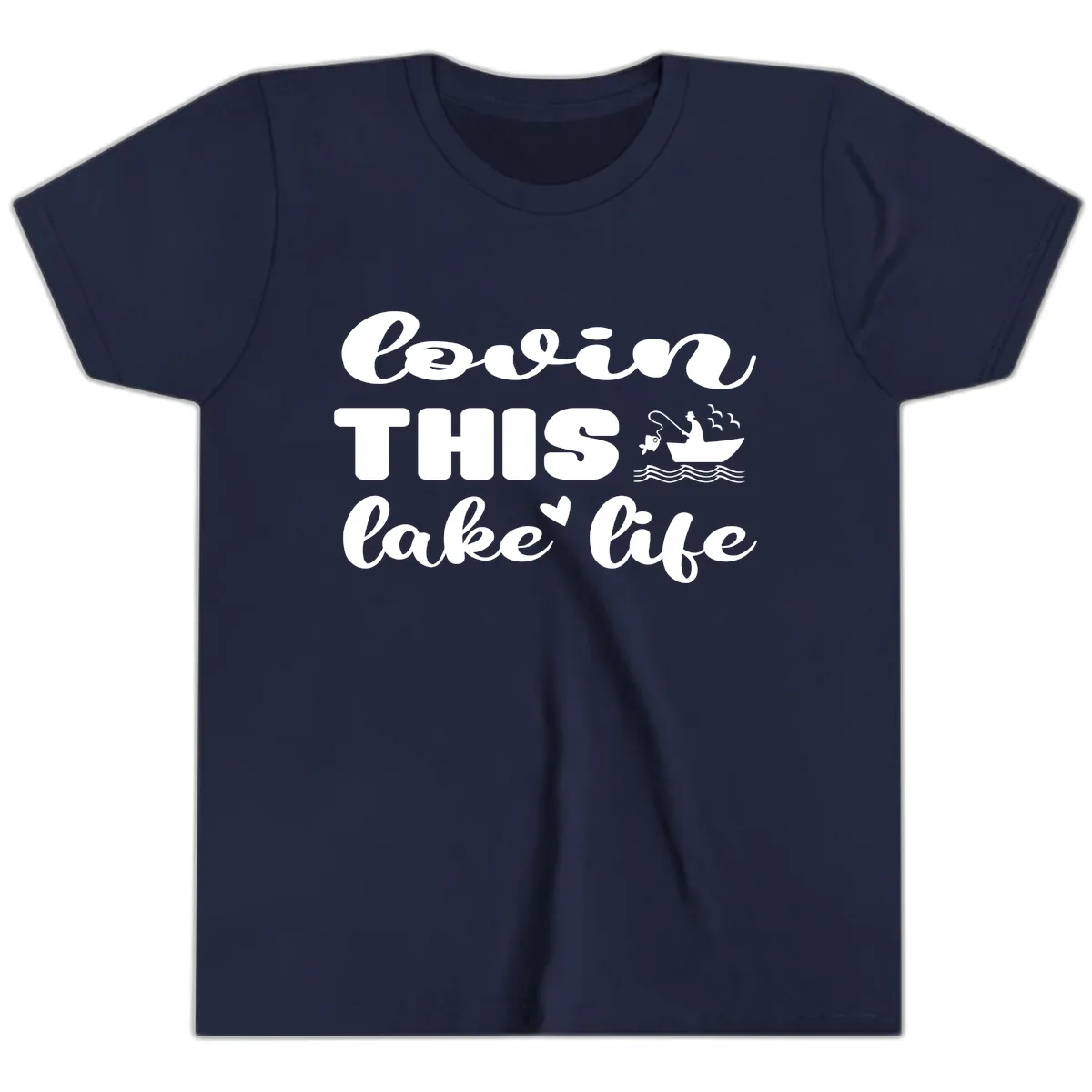 Lovin This Lake Life Youth T-Shirt in Navy