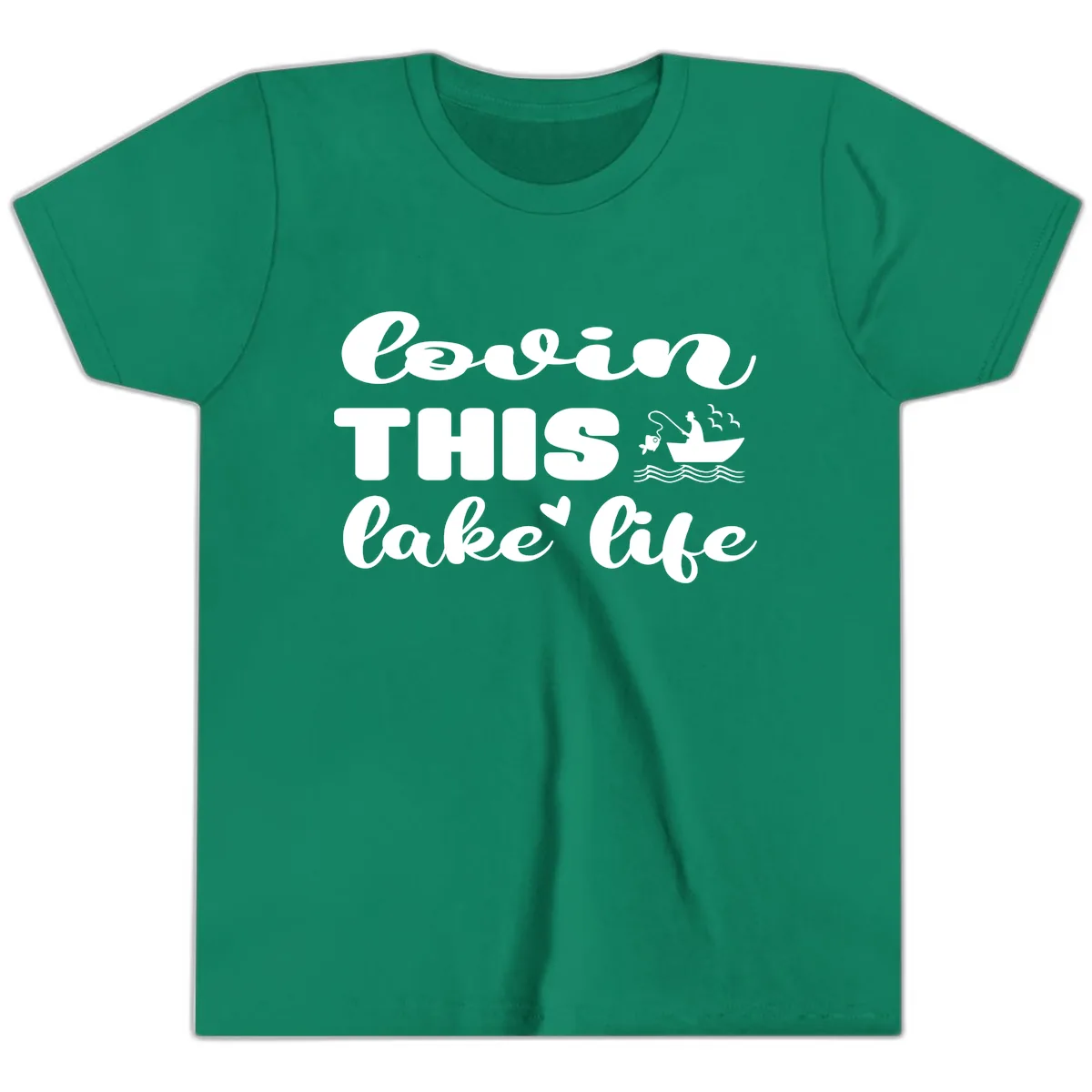 Lovin This Lake Life Youth T-Shirt in Kelly