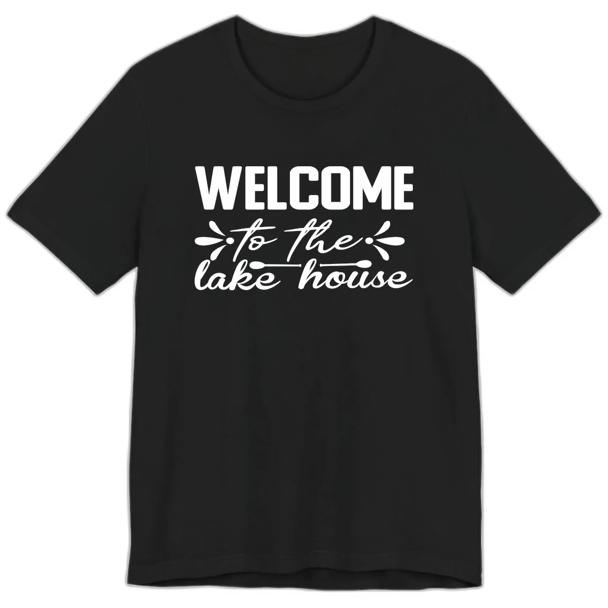 Welcome To The Lake House Design Premium T-Shirt in Black
