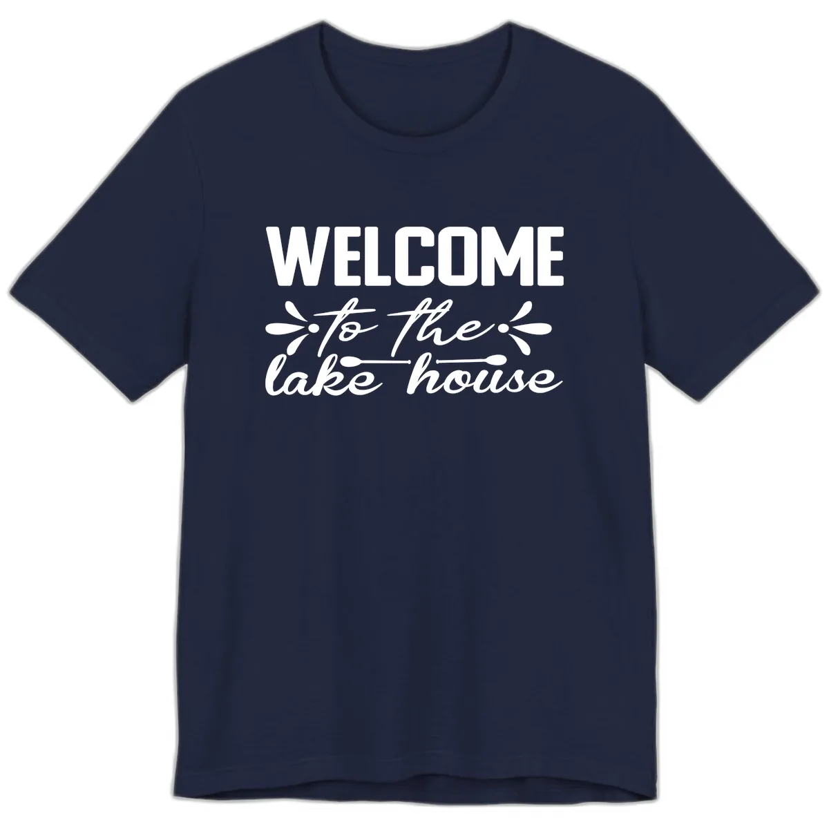 Welcome To The Lake House Design Premium T-Shirt in Navy