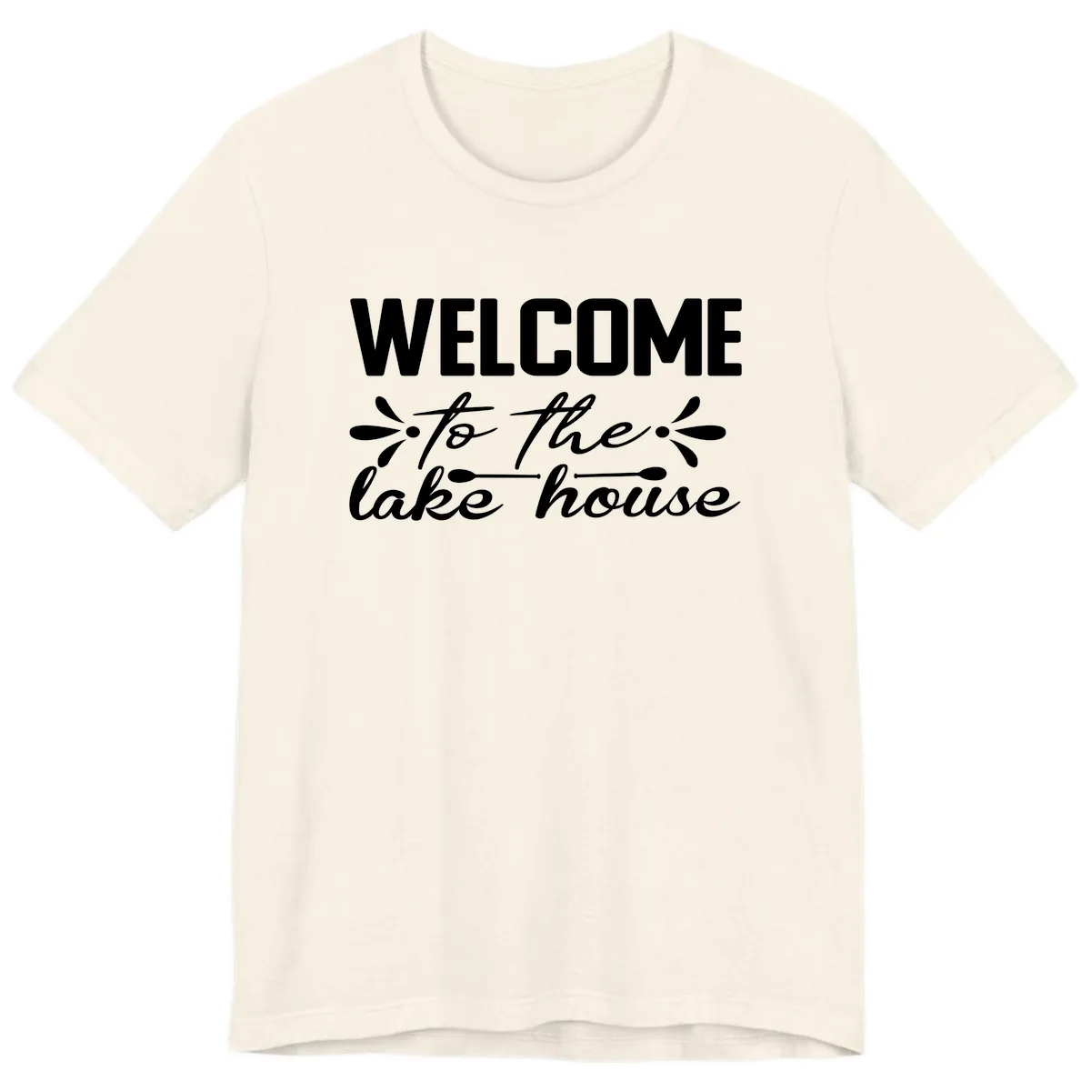 Welcome To The Lake House Design Premium T-Shirt in Natural