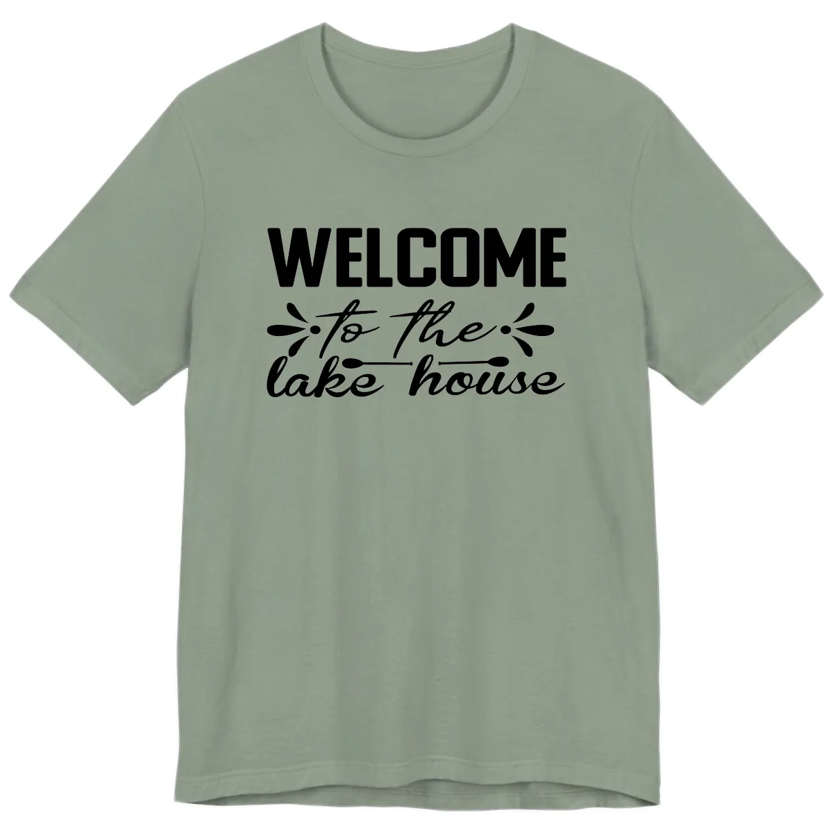 Welcome To The Lake House Design Premium T-Shirt in Sage