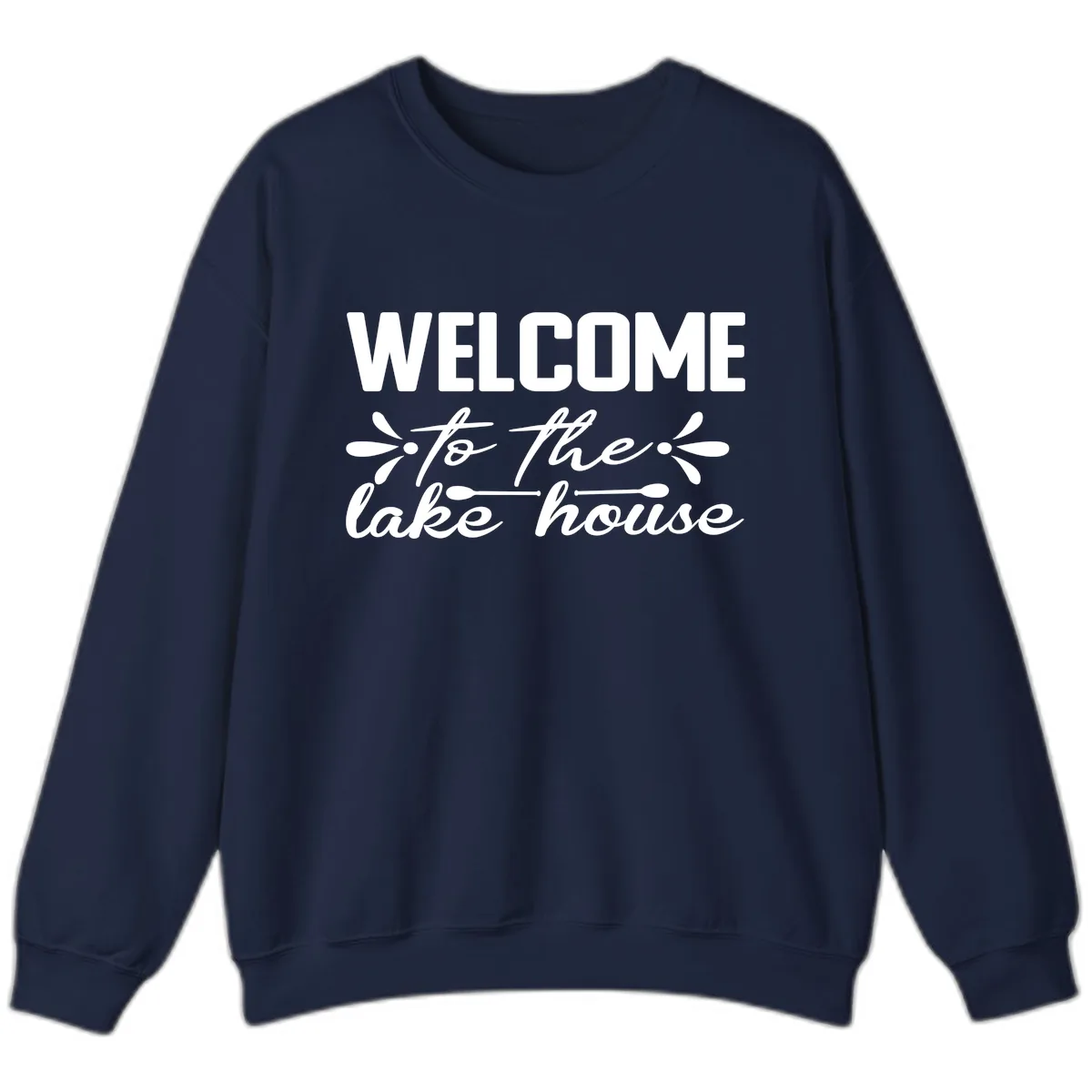 Welcome To The Lake House Design Sweatshirt in Navy