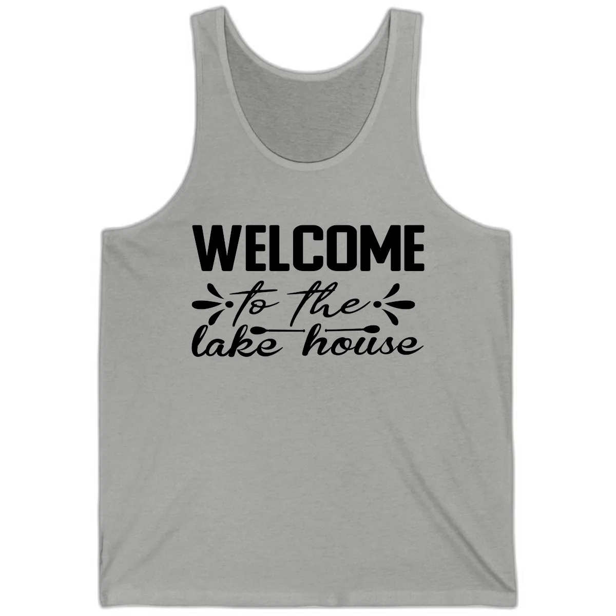 Welcome To The Lake House Design Tank in Athletic Heather