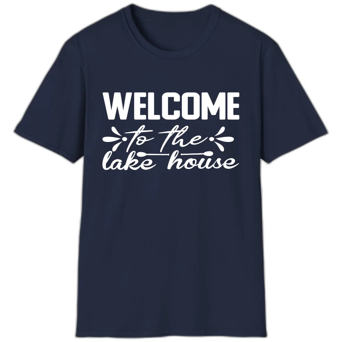 Welcome To The Lake House Design T-Shirt in Navy