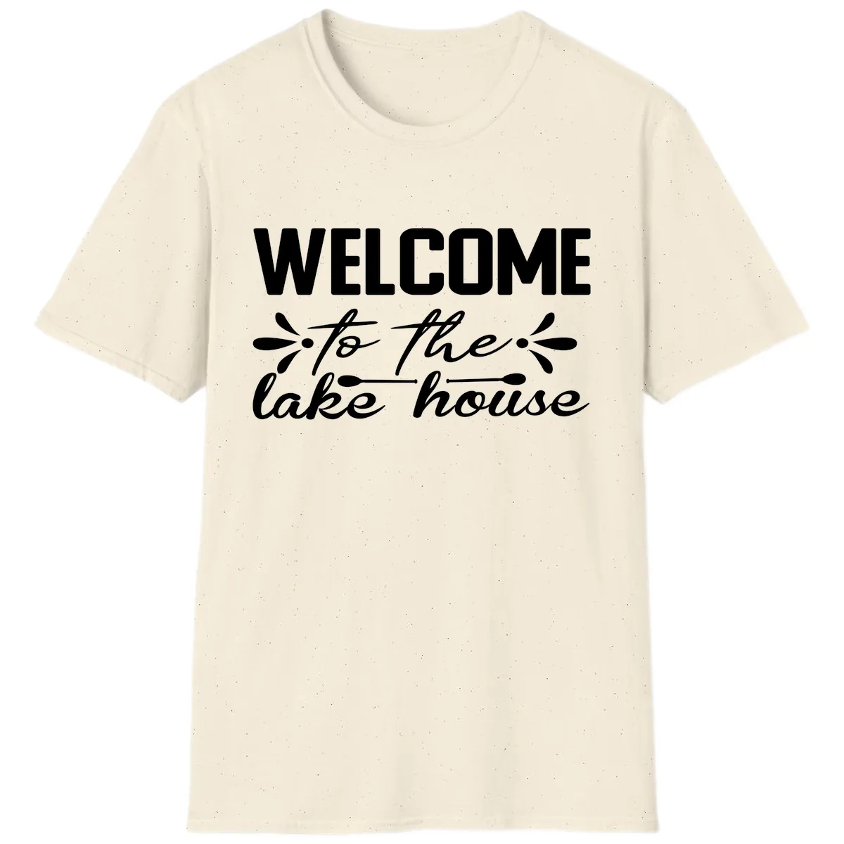 Welcome To The Lake House Design T-Shirt in Natural