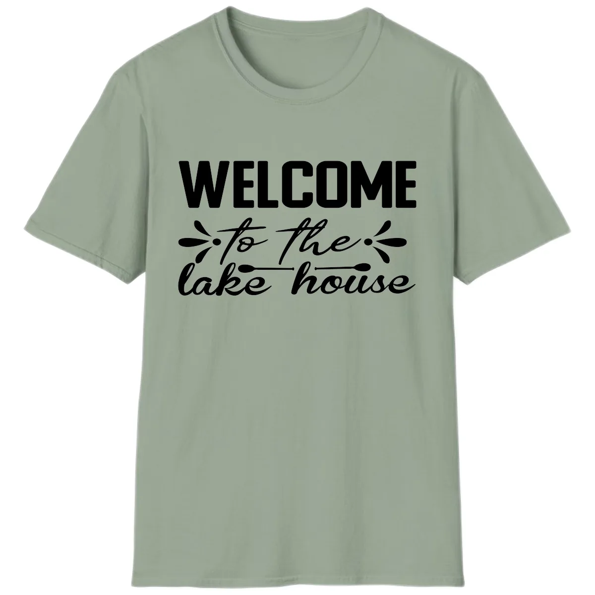 Welcome To The Lake House Design T-Shirt in Sage