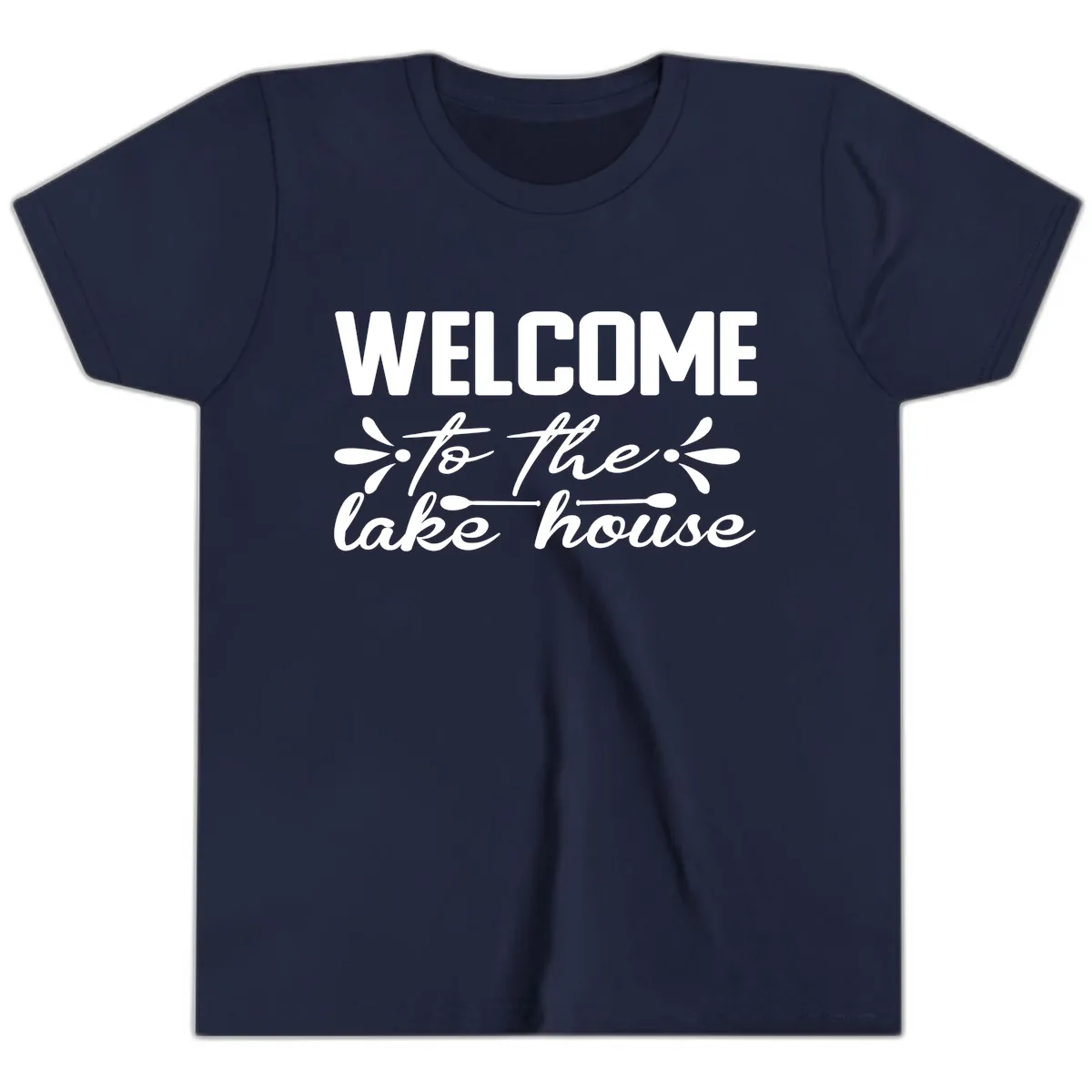 Welcome To The Lake House Design Youth T-Shirt in Navy