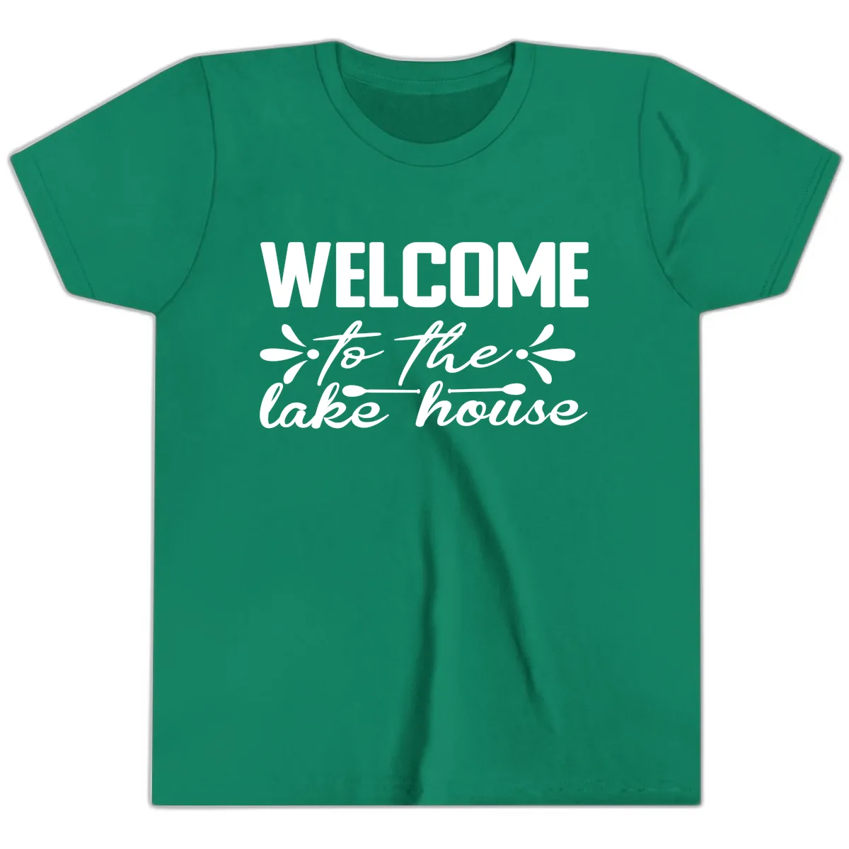 Welcome To The Lake House Design Youth T-Shirt in Kelly
