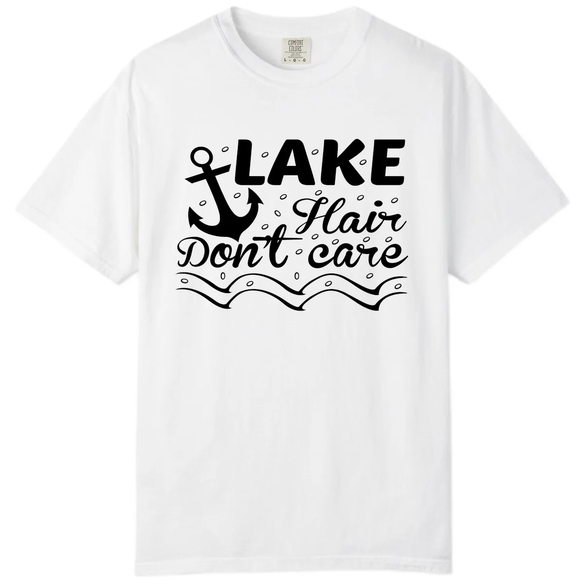 Lake Hair Don't Care Anchor Design Comfort Color in White