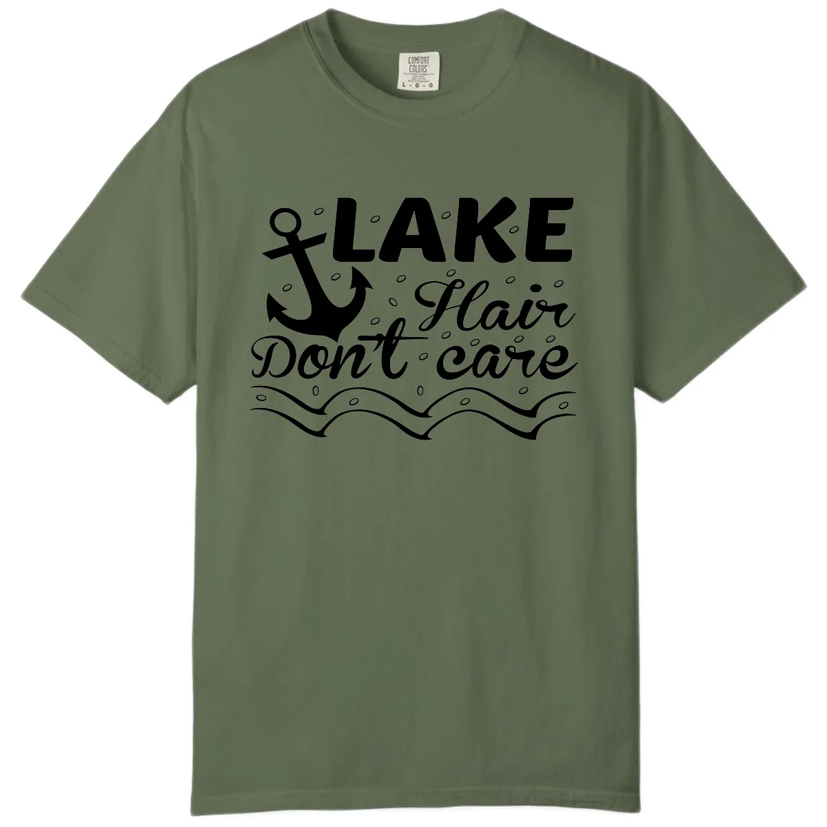 Lake Hair Don't Care Anchor Design Comfort Color in Sage