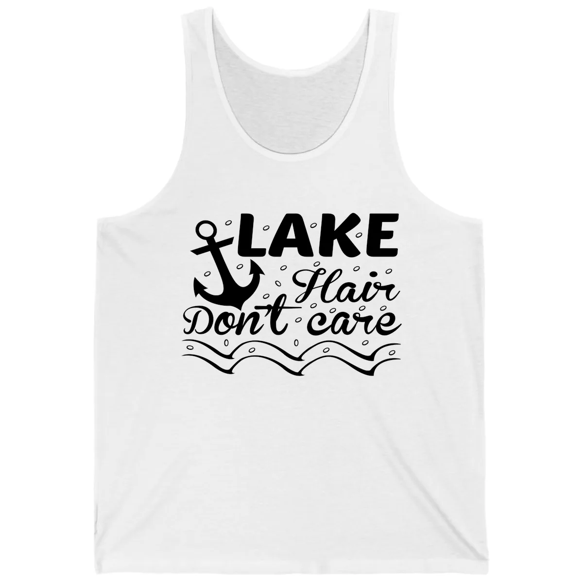 Lake Hair Don't Care Anchor Design Tank in White