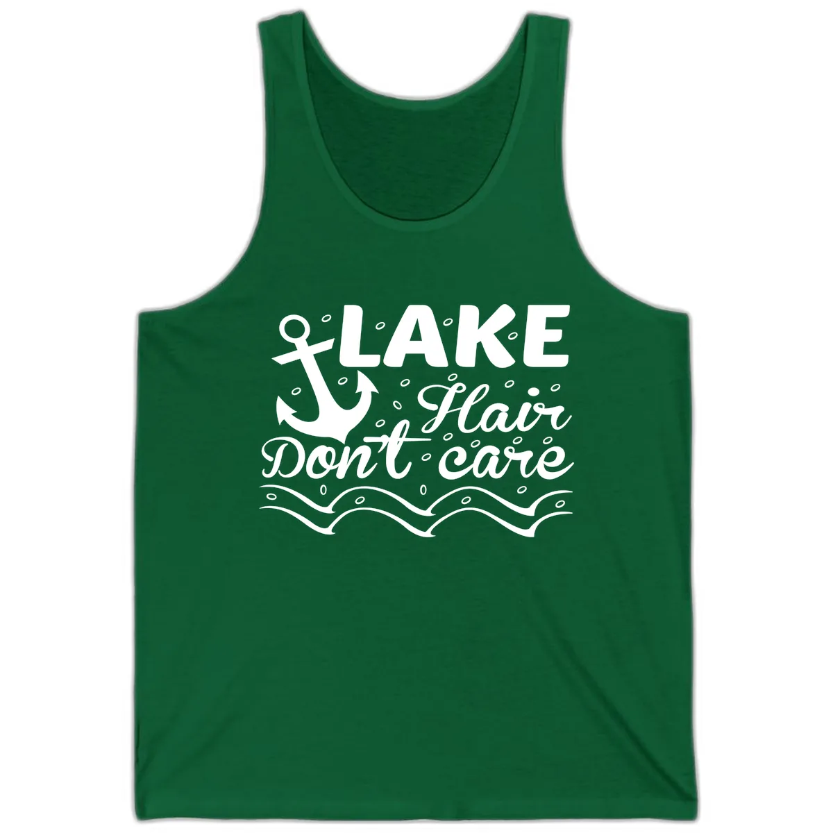 Lake Hair Don't Care Anchor Design Tank in Kelly