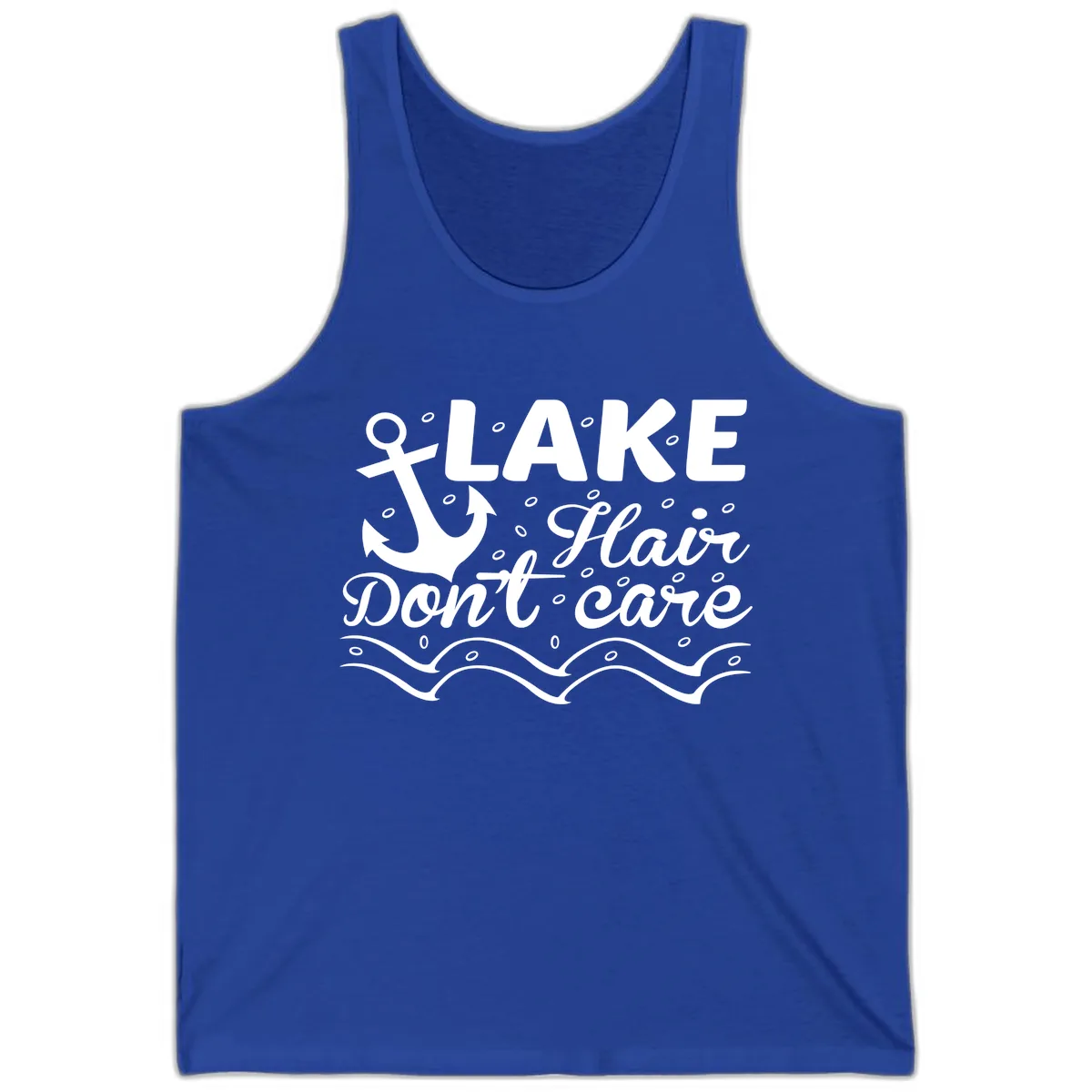 Lake Hair Don't Care Anchor Design Tank in True Royal