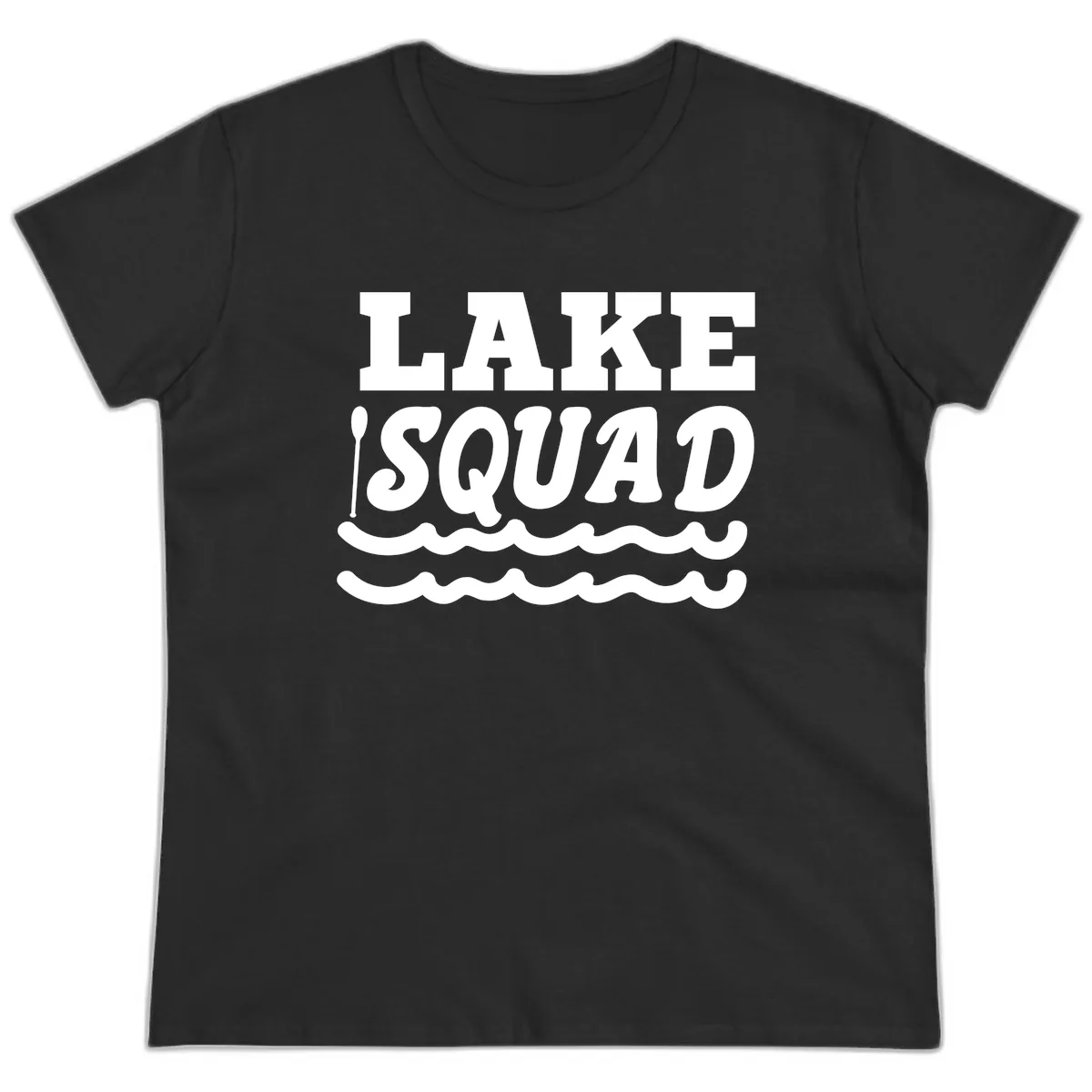 Lake Squad Matching Group Apparel Ladies Tee in Black