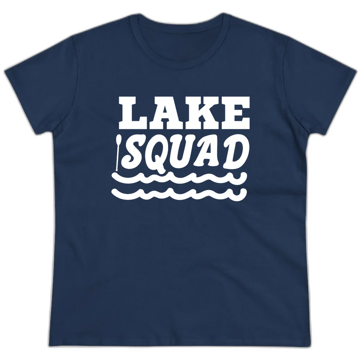Lake Squad Matching Group Apparel Ladies Tee in Navy