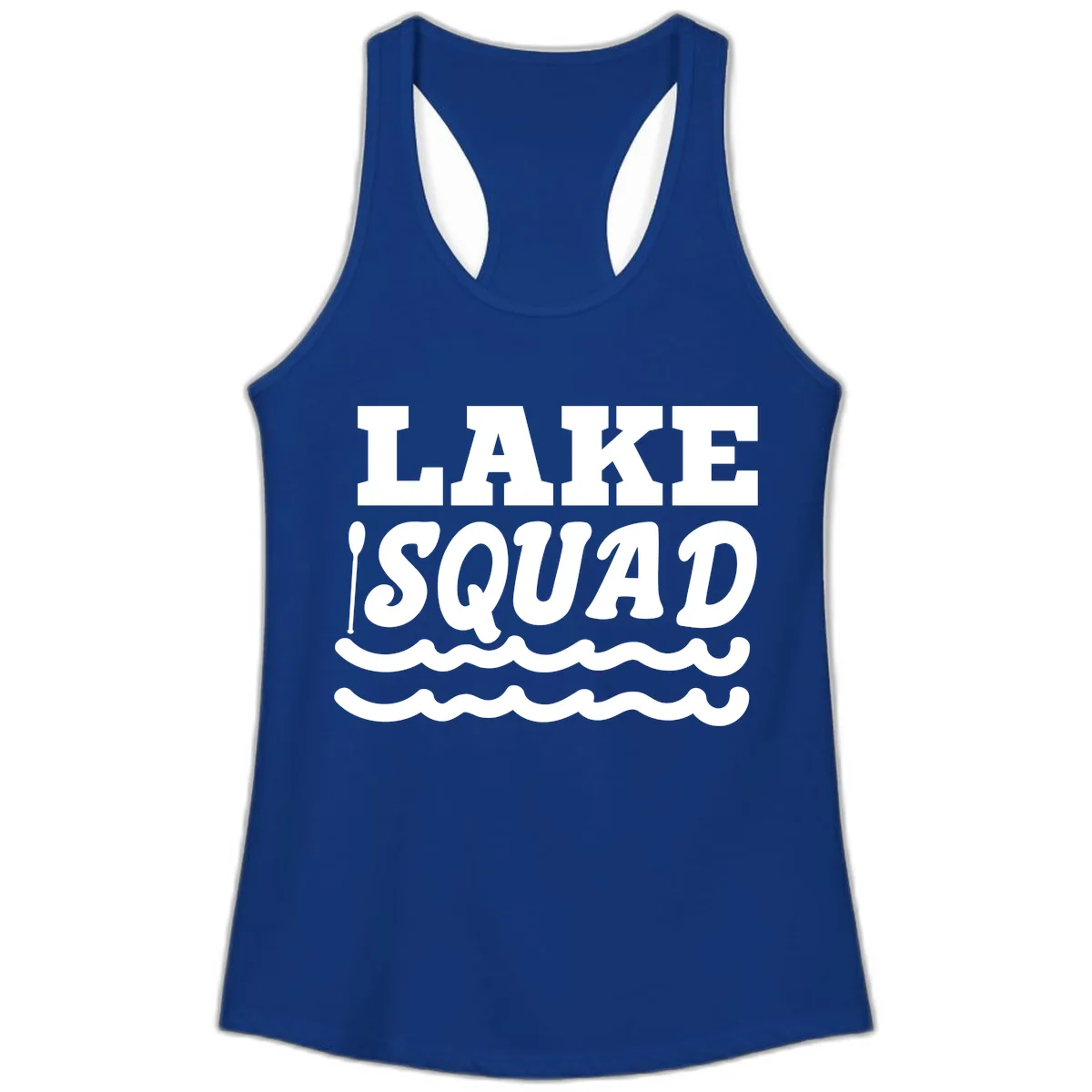 Lake Squad Matching Group Apparel Ladies Tank in Solid Royal