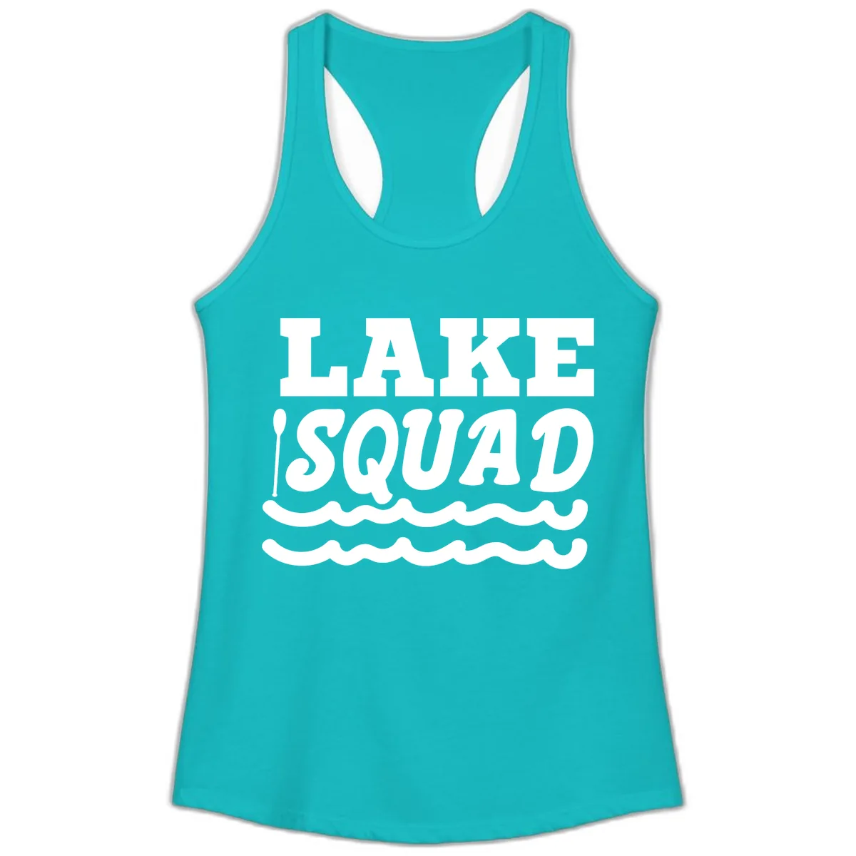 Lake Squad Matching Group Apparel Ladies Tank in Tahiti Blue