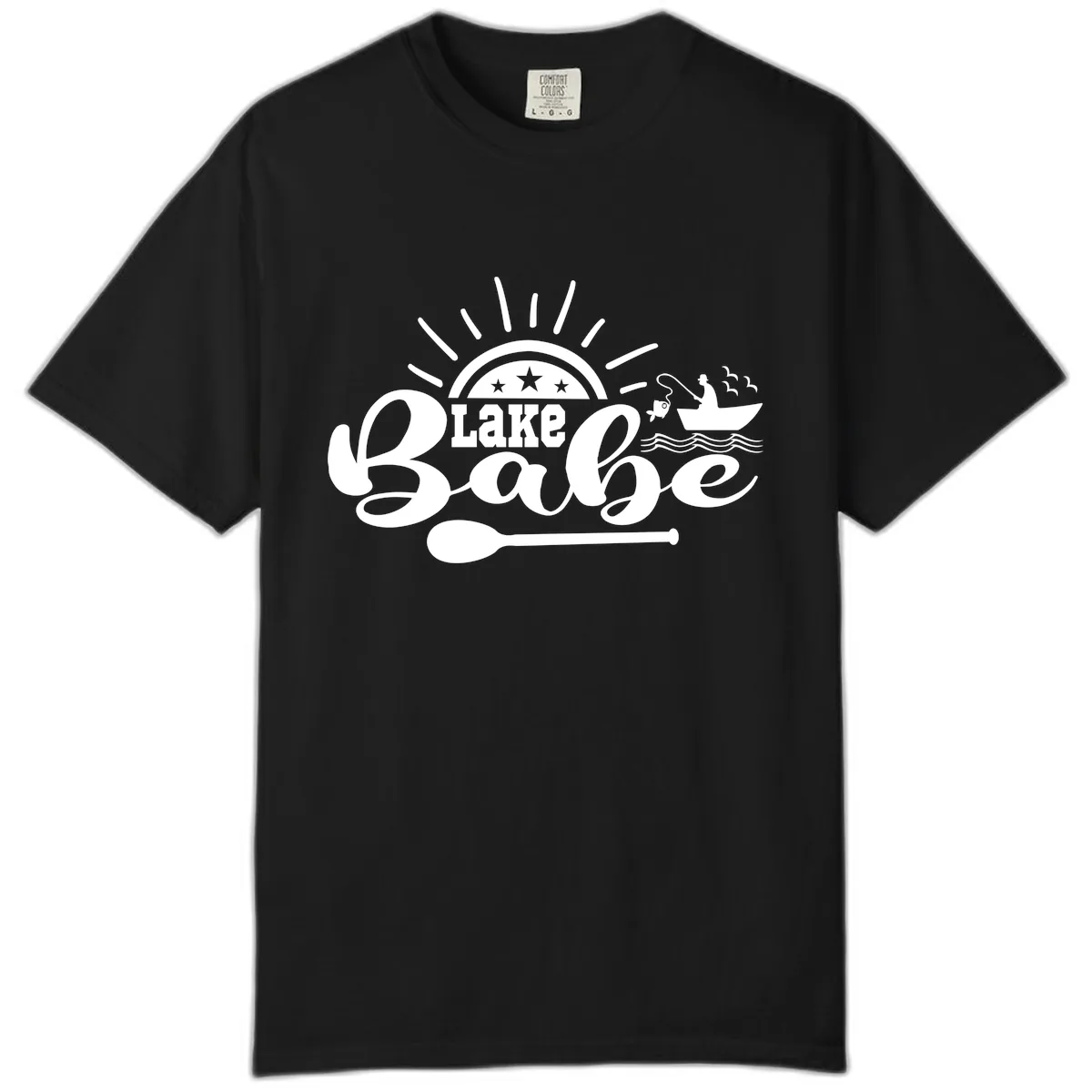 Lake Babe Fishing Boat Design Comfort Color in Black