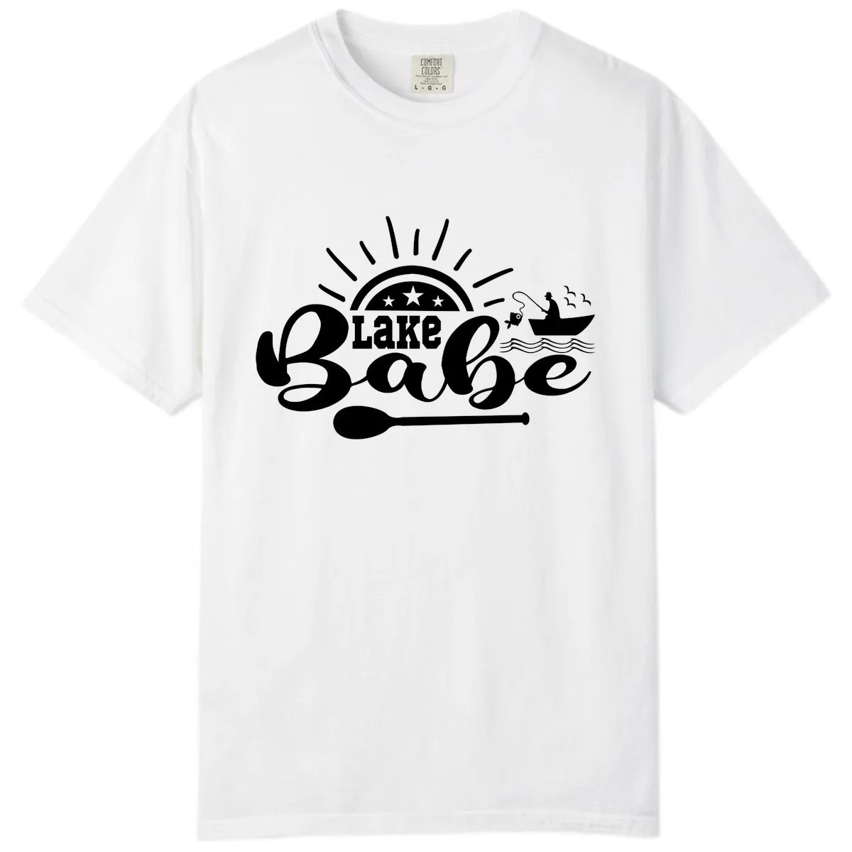Lake Babe Fishing Boat Design Comfort Color in White
