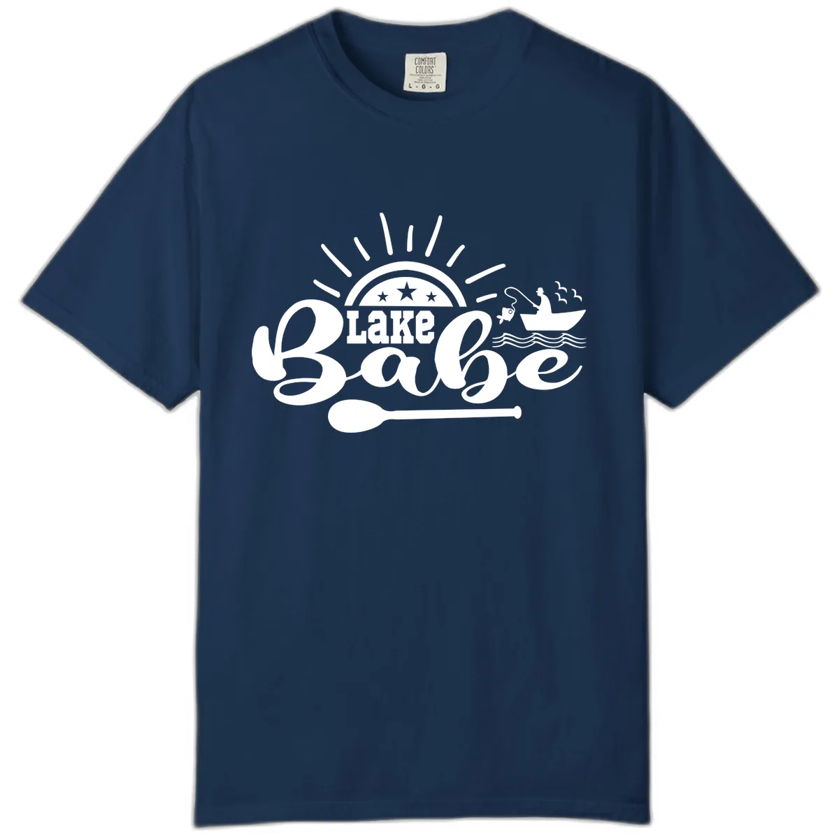 Lake Babe Fishing Boat Design Comfort Color in Navy