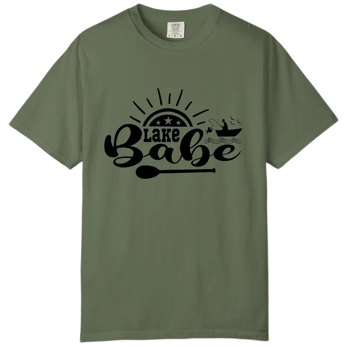 Lake Babe Fishing Boat Design Comfort Color in Sage