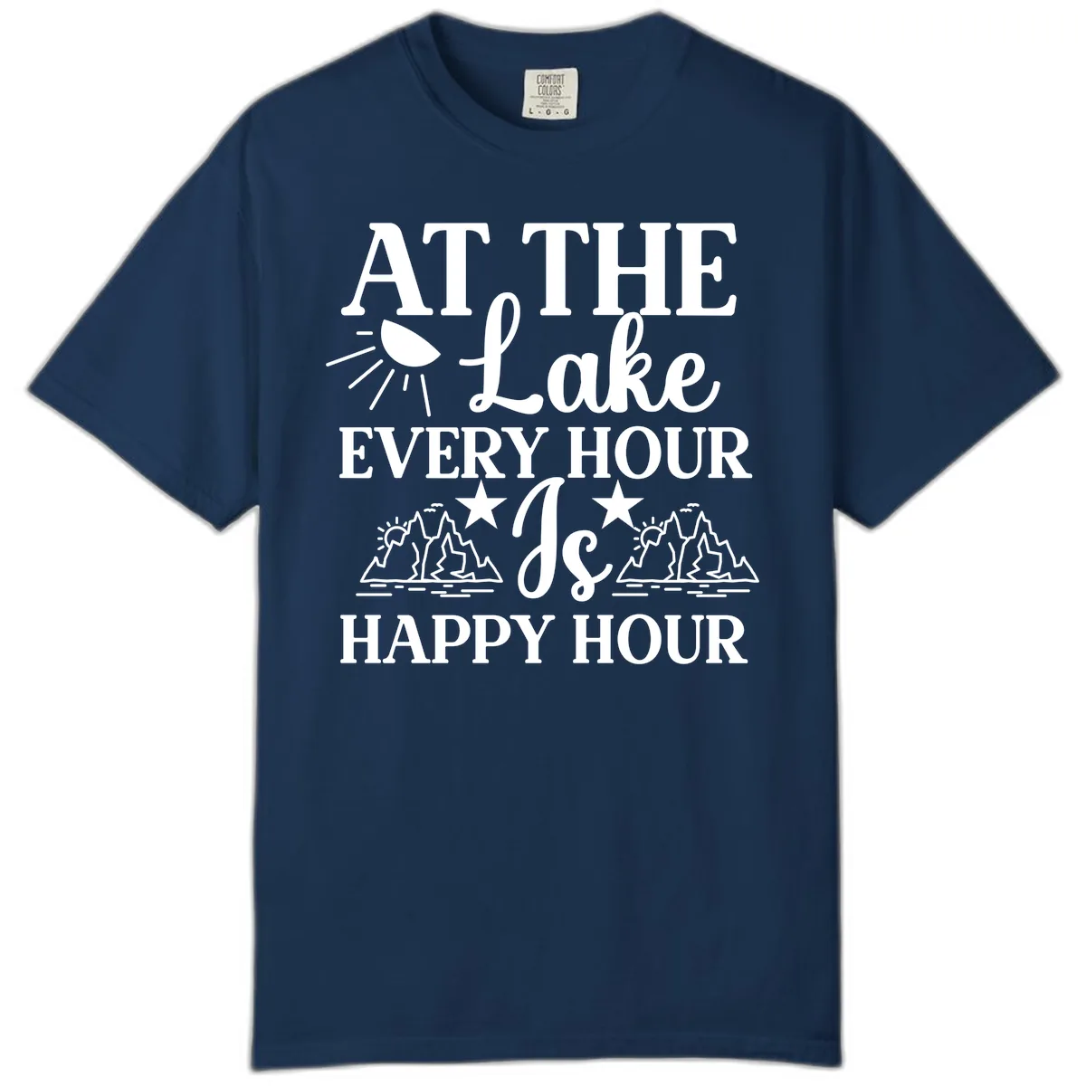 Lake Life Every Hour Is Happy Hour Comfort Color in Navy