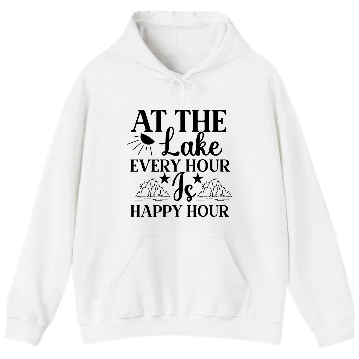 Lake Life Every Hour Is Happy Hour Hoodie in White