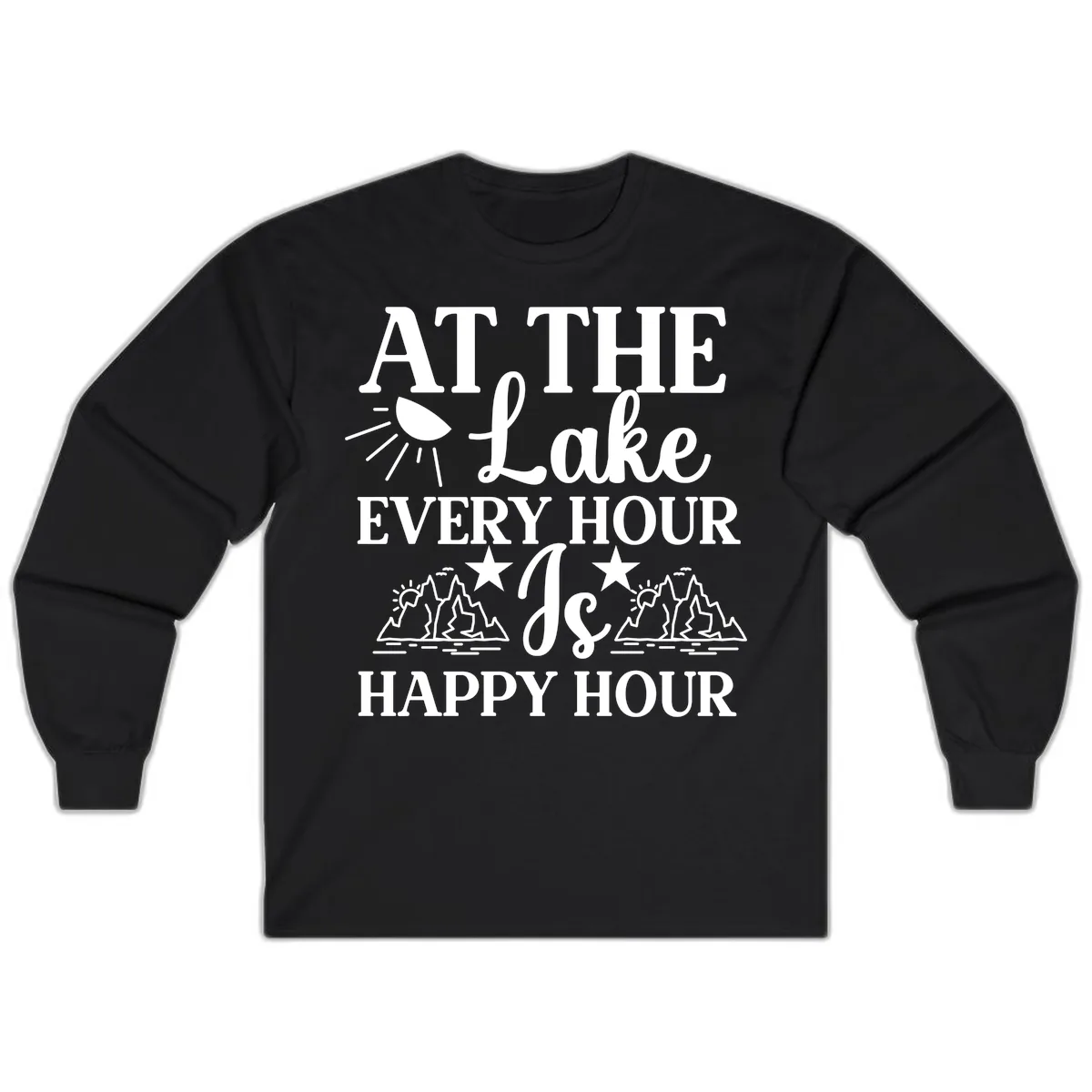 Lake Life Every Hour Is Happy Hour Long Sleeve in Black