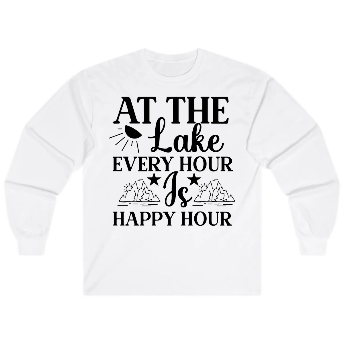 Lake Life Every Hour Is Happy Hour Long Sleeve in White