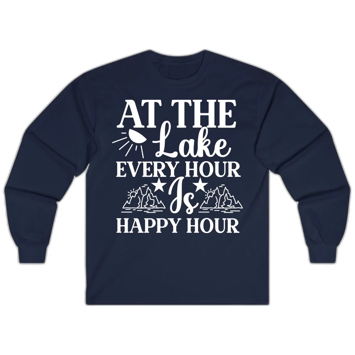 Lake Life Every Hour Is Happy Hour Long Sleeve in Navy