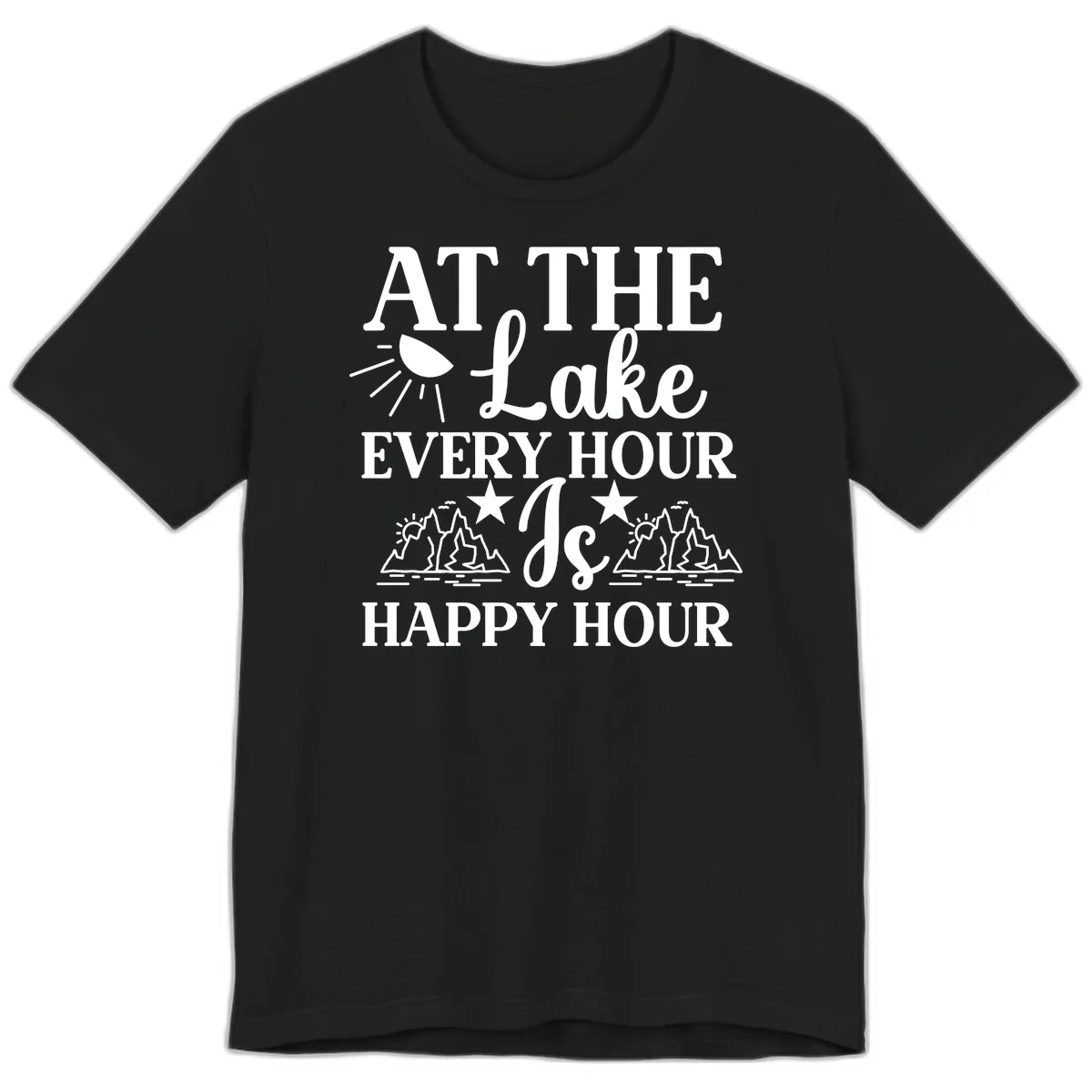 Lake Life Every Hour Is Happy Hour Premium T-Shirt in Black