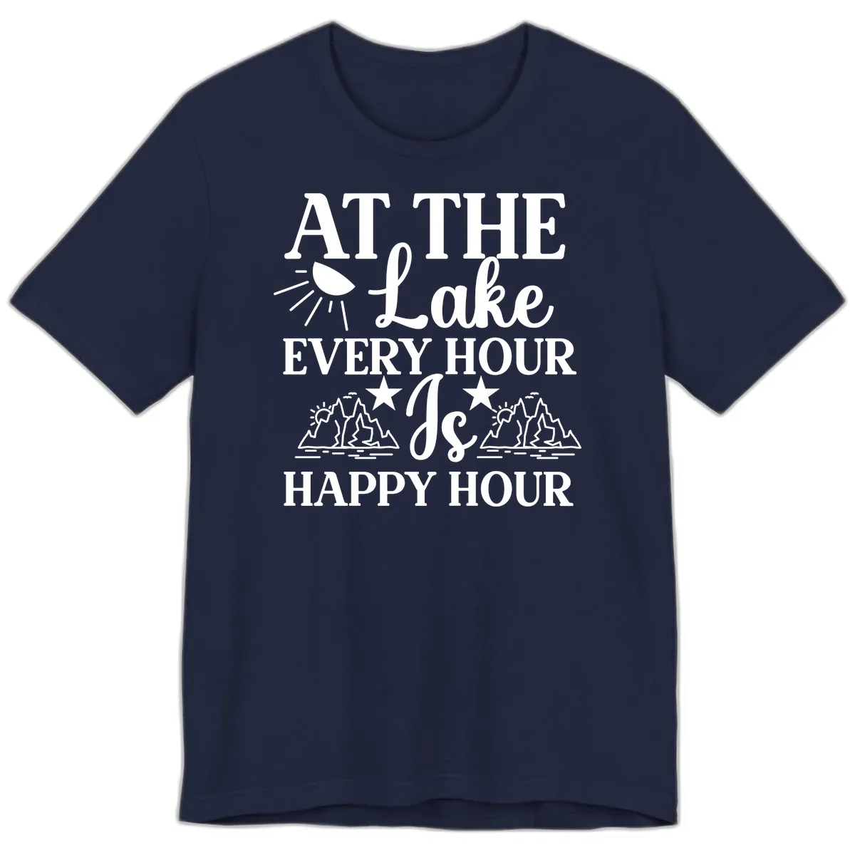 Lake Life Every Hour Is Happy Hour Premium T-Shirt in Navy