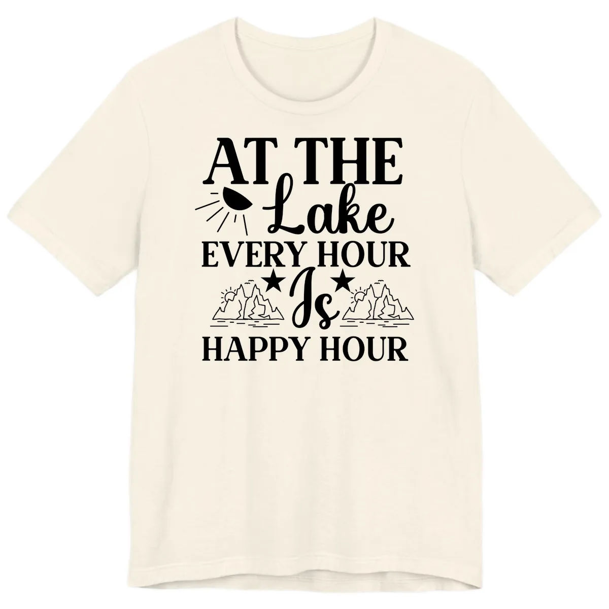 Lake Life Every Hour Is Happy Hour Premium T-Shirt in Natural