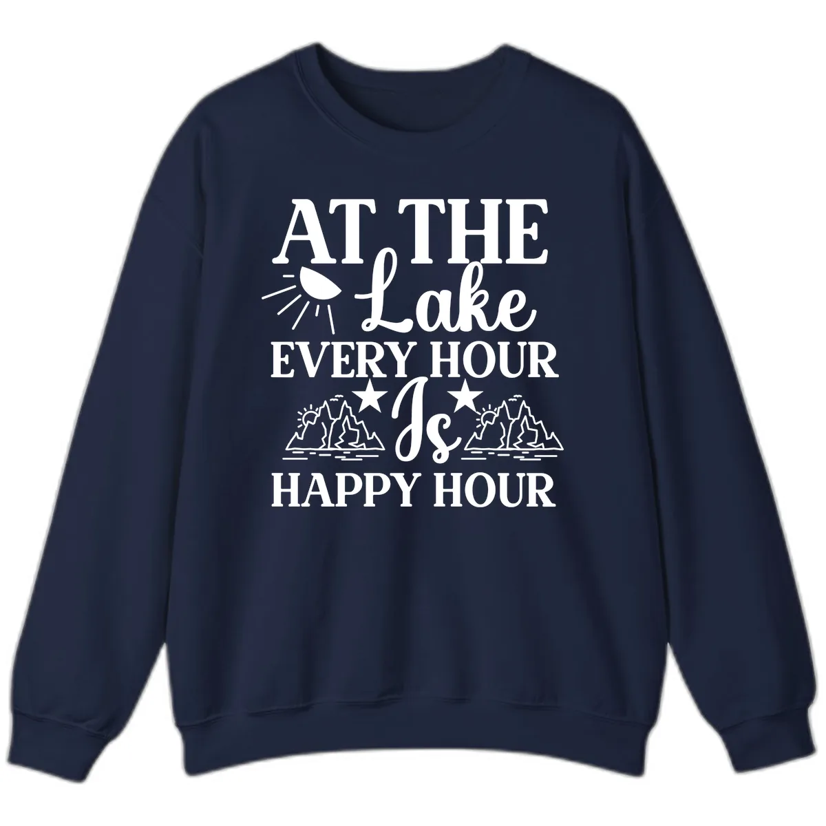 Lake Life Every Hour Is Happy Hour Sweatshirt in Navy